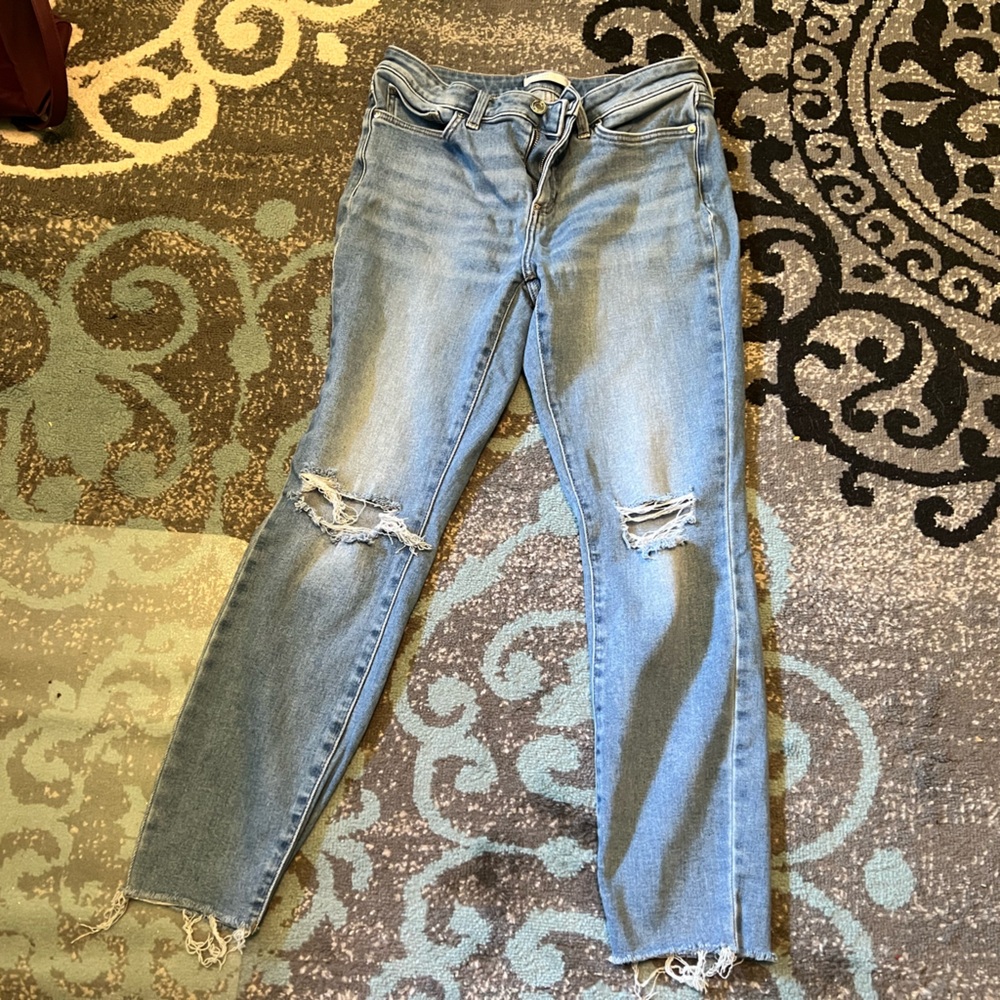 LC Lauren Conrad Light Blue Distressed Skinny Jeans